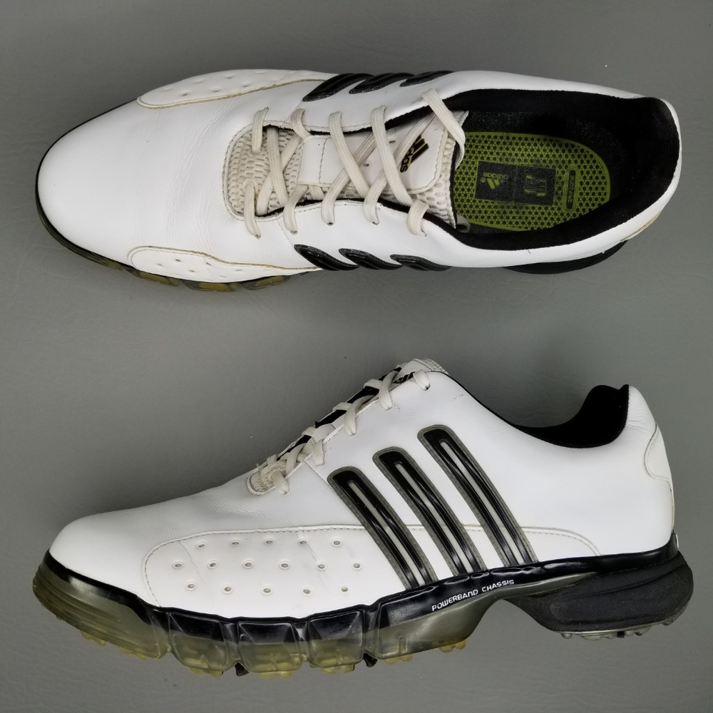 adidas Powerband Leather Soft Spike Golf Shoes 11 - Picture 2 of 8